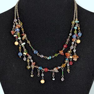 Premier Designs 2-Strand Beaded Dangle Necklace
